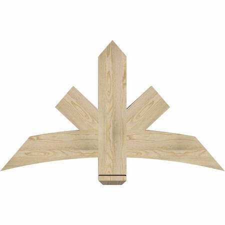 Ekena Millwork Alberta Rough Sawn Timber Gable Bracket, Douglas Fir, 48"W x 28"H x 4"D x 6"F, 14/12 Pitch GBW048X28X0406ALB00RDF